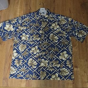 Campia Moda Blue Floral Men's Shirt Size XL